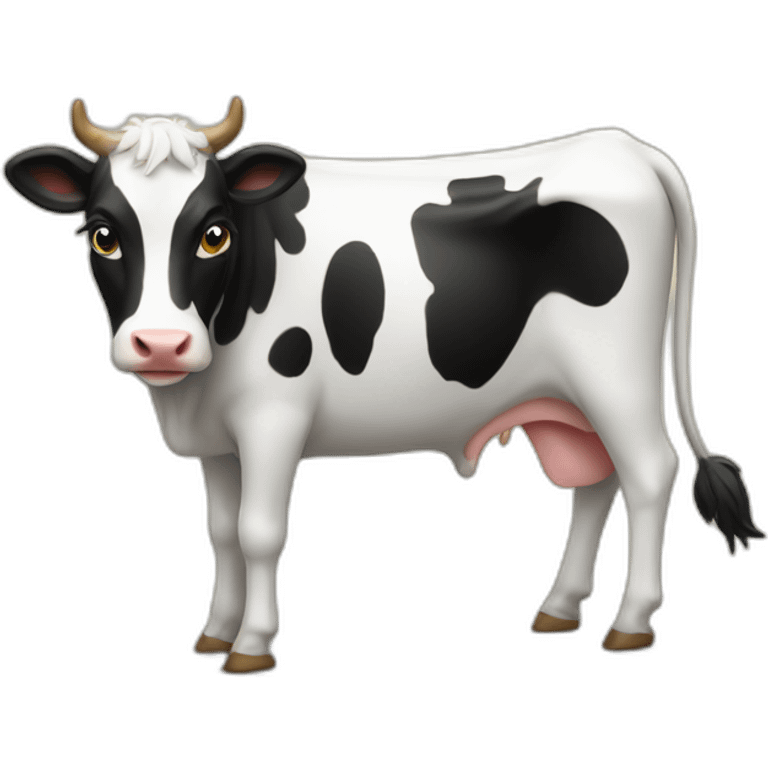 Vache sur un chat emoji