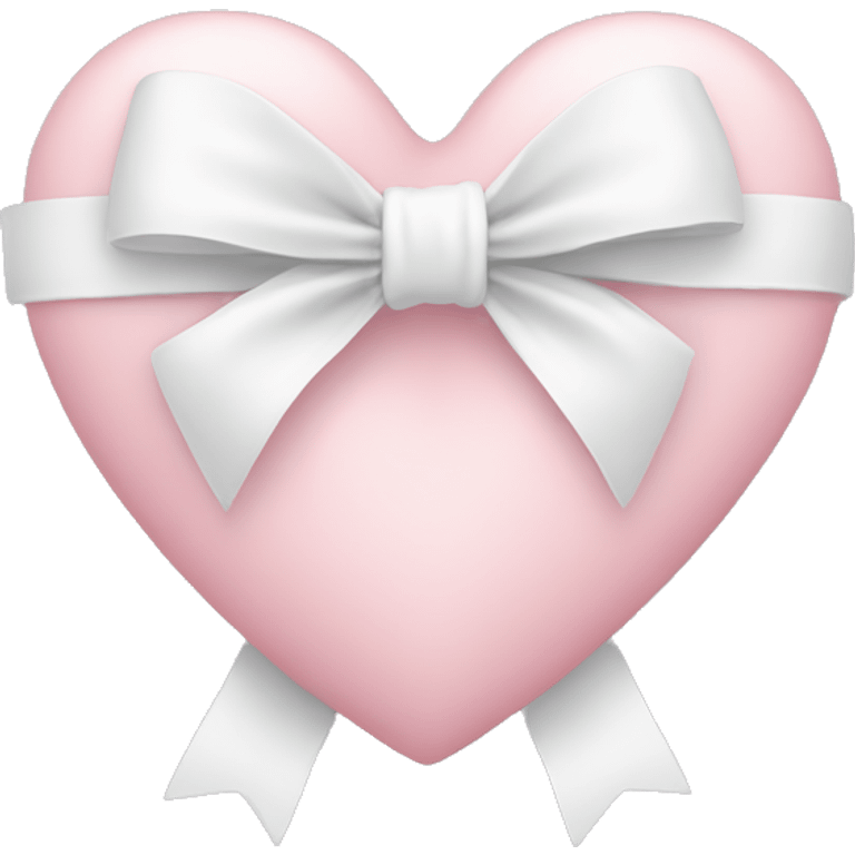 Pastel pink heart with white bow emoji