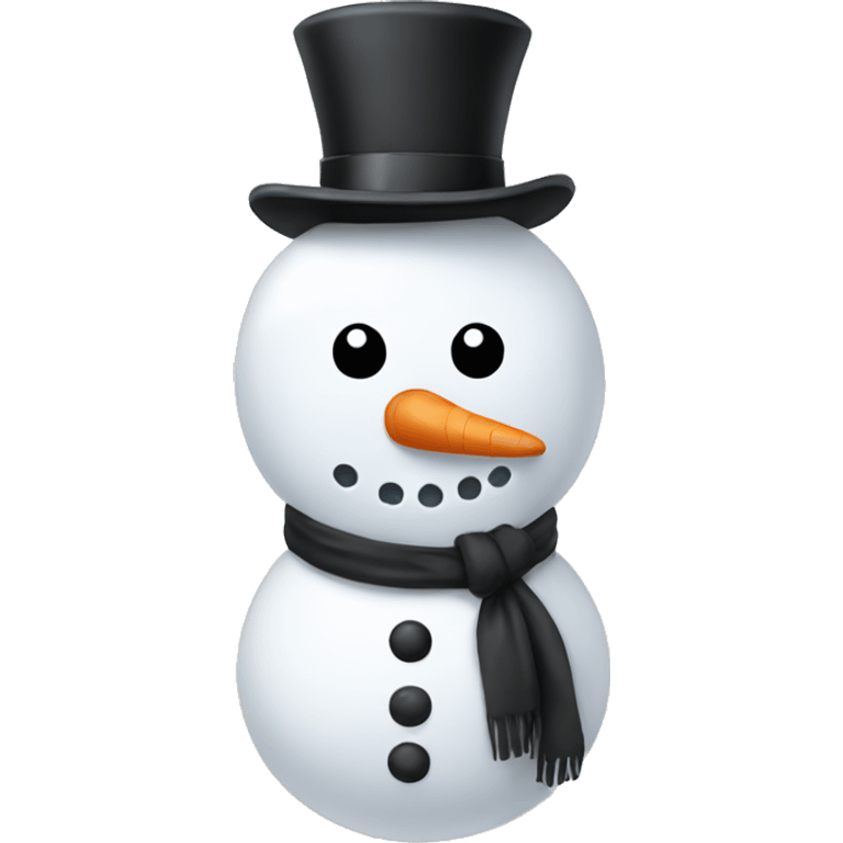 Snowman lack with a black bow emoji