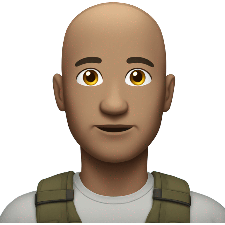 bald man outdoors under sky emoji