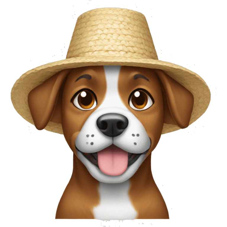 dog with rice hat  emoji