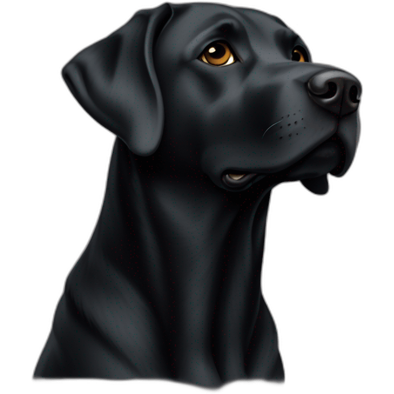 Un labrador noir qui fais un bisous emoji