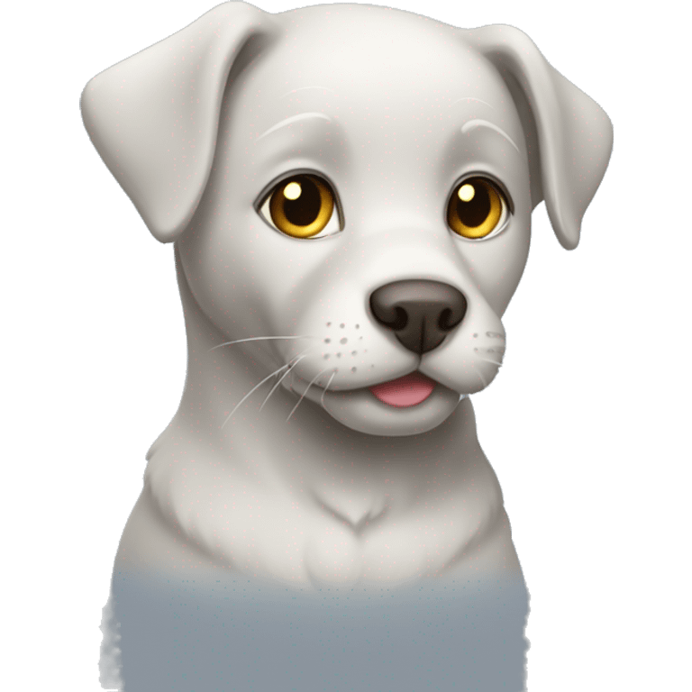 Silver cat love Labrador  emoji