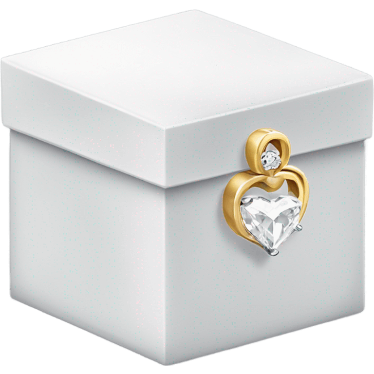 White Engagement ring box  emoji