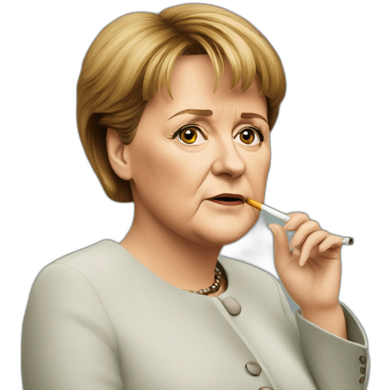 Angela merkel with a cigarette  emoji