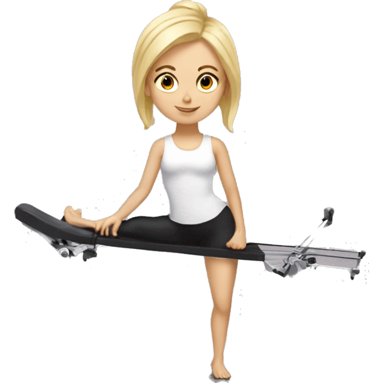 Blonde girl Pilates reformer  emoji