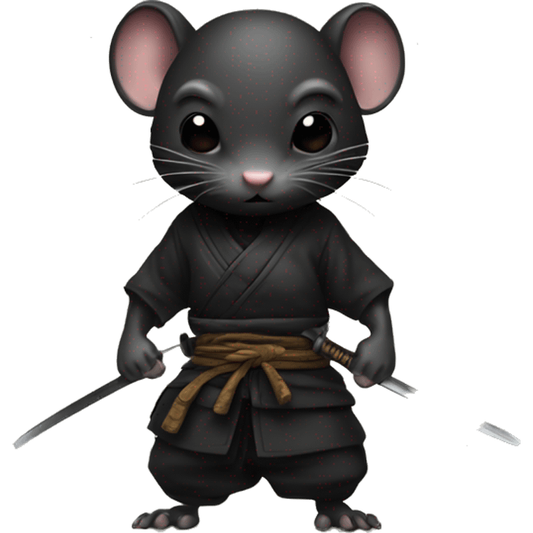 ninja black skin rat with katana emoji