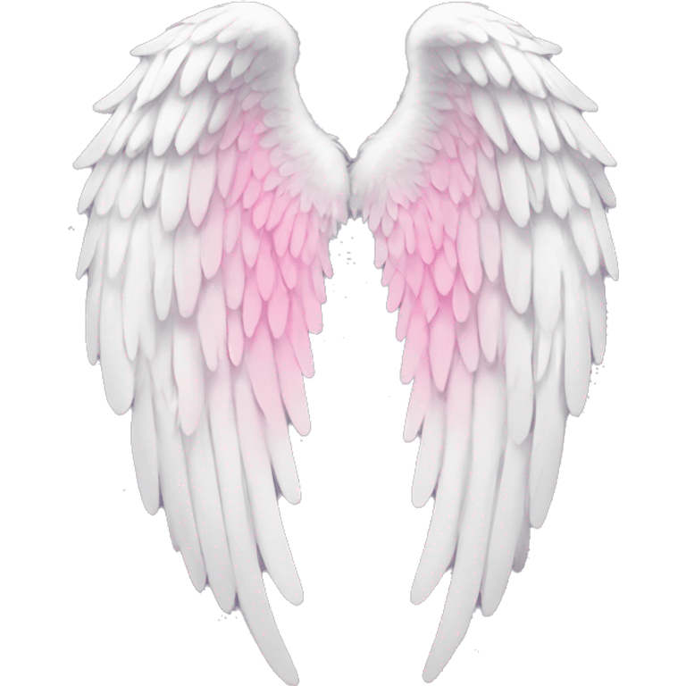 white angel wing with pink detail emoji