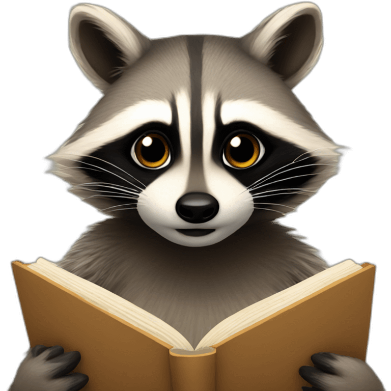 A raccoon reads emoji