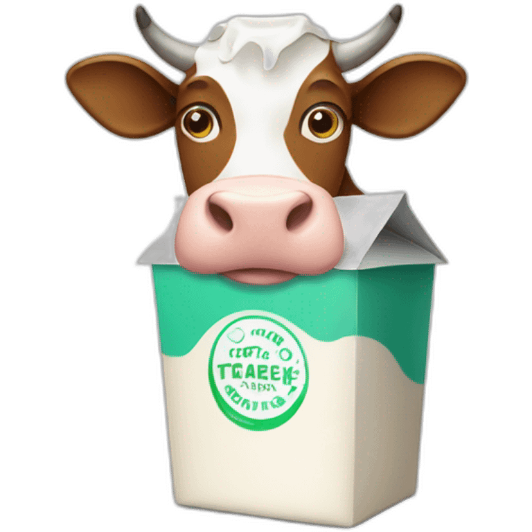 cow offerring tetrapack milk emoji