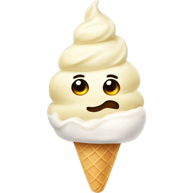 Realistic vanilla icecream emoji