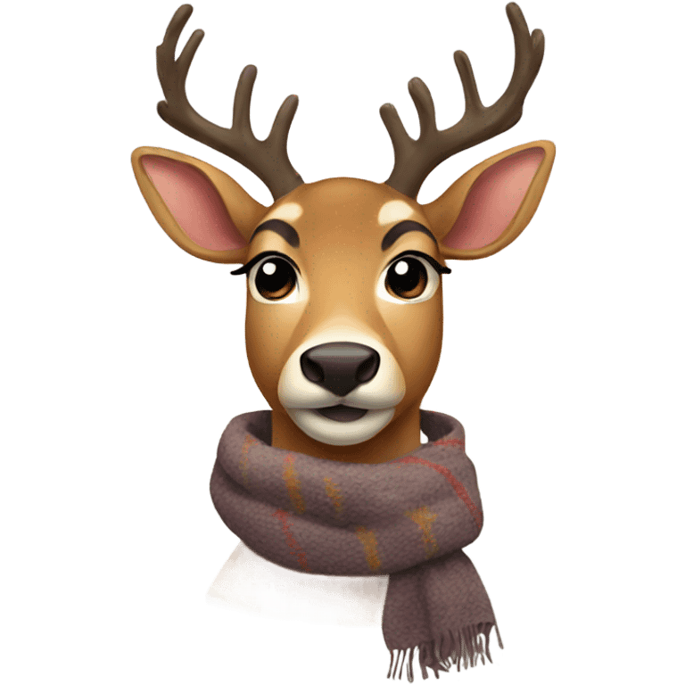 Deer with scarf emoji