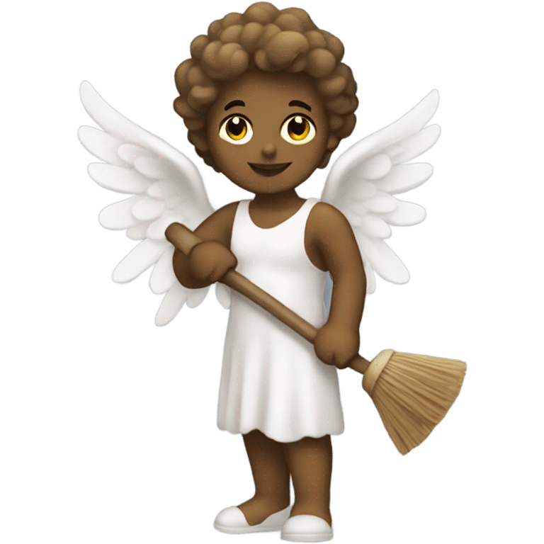 Cupid angel using a broom emoji