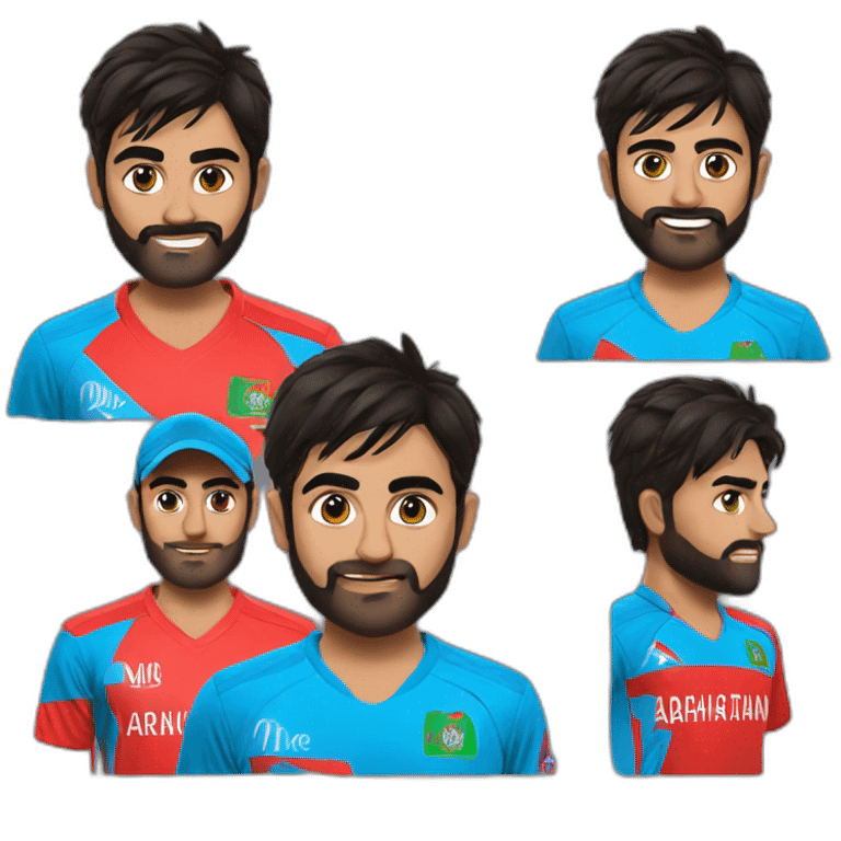 Rashid Khan wearing Afghanistan's jersey emoji