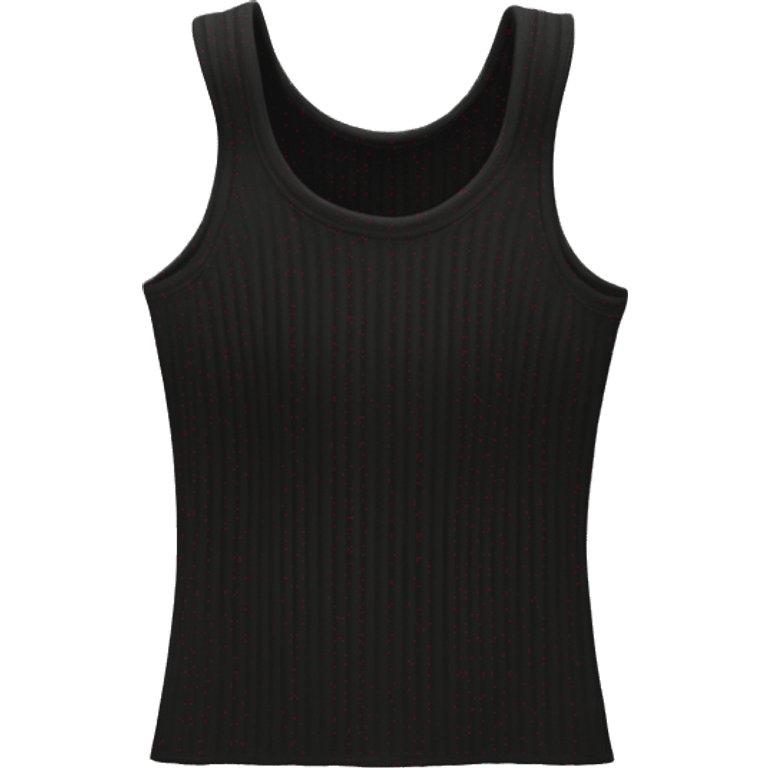 chic black ribbed tank top hyperrealistic soft textures no background emoji