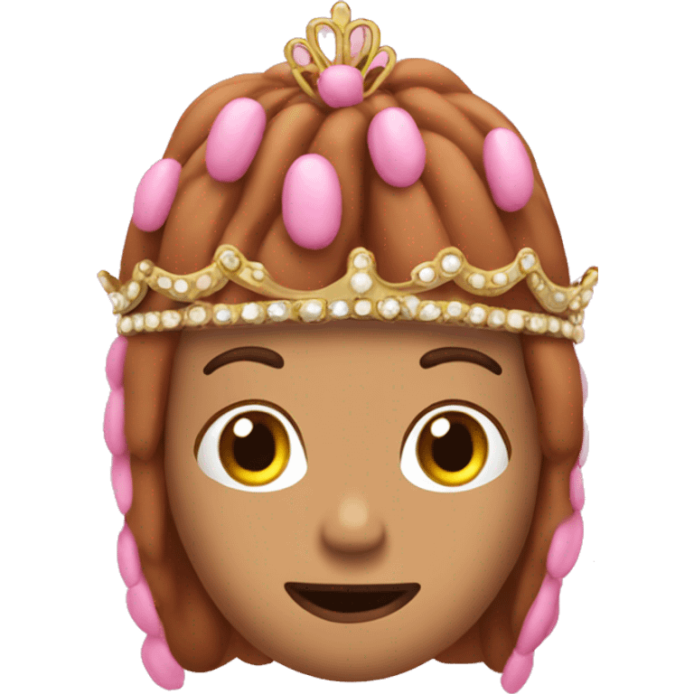 A pink pinto bean with a tiara emoji