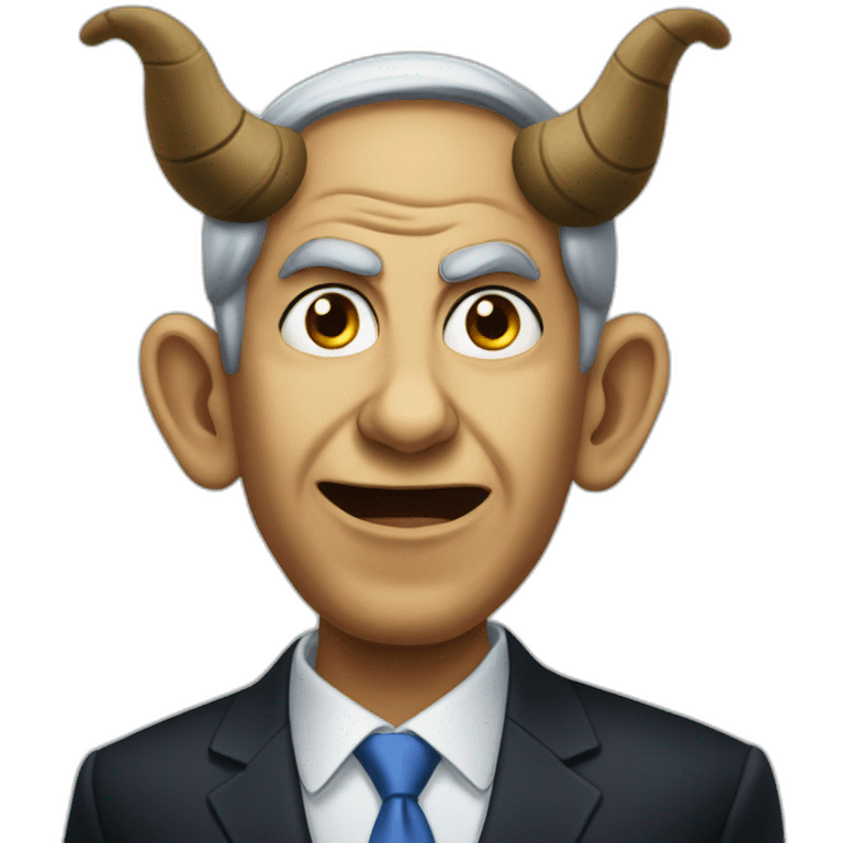 Horned Bibi Netanyahu scary emoji