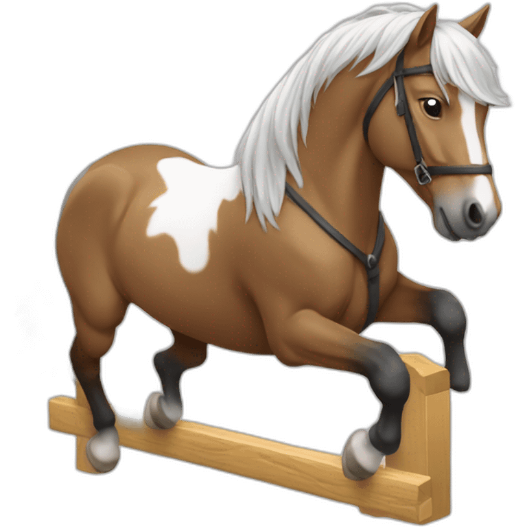 Cheval qui saute un obstacle emoji