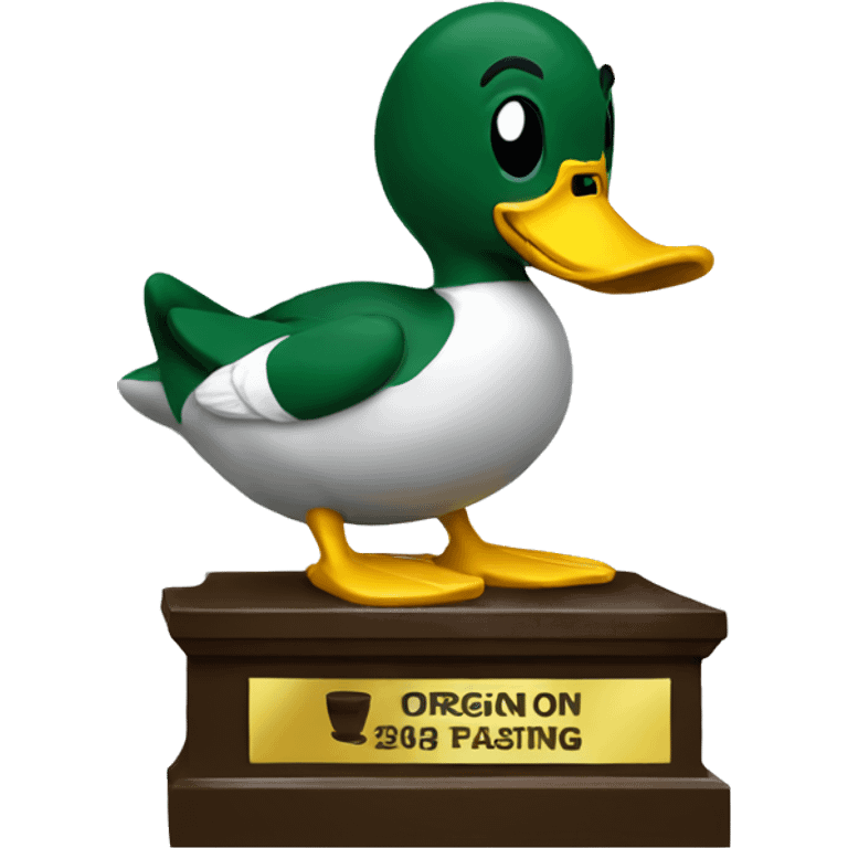 Oregon duck kissing trophy emoji