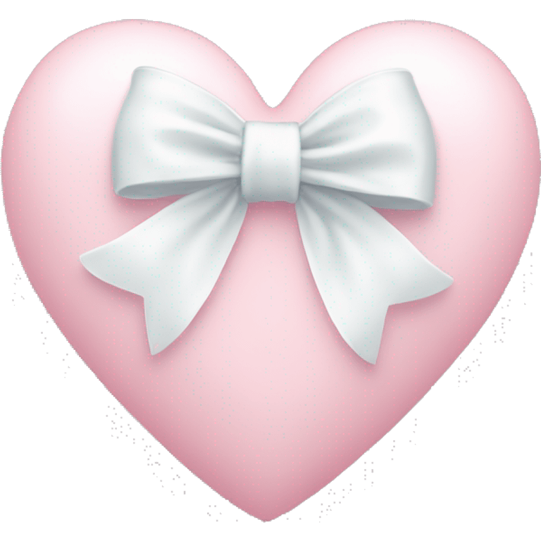 Pastel pink heart with white bow emoji