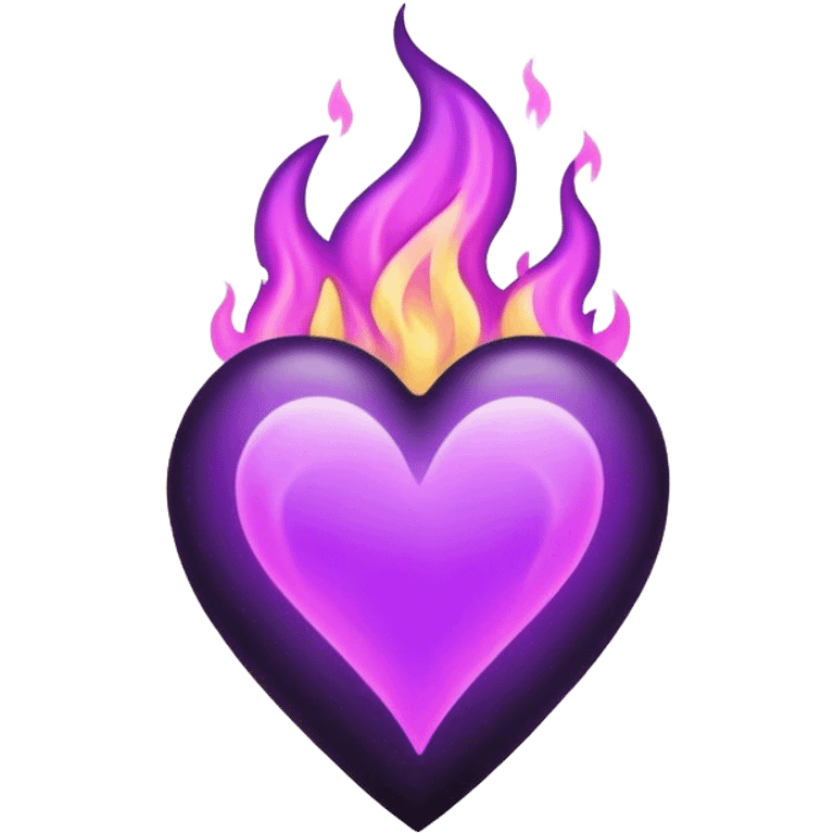 Black heart purple flame emoji