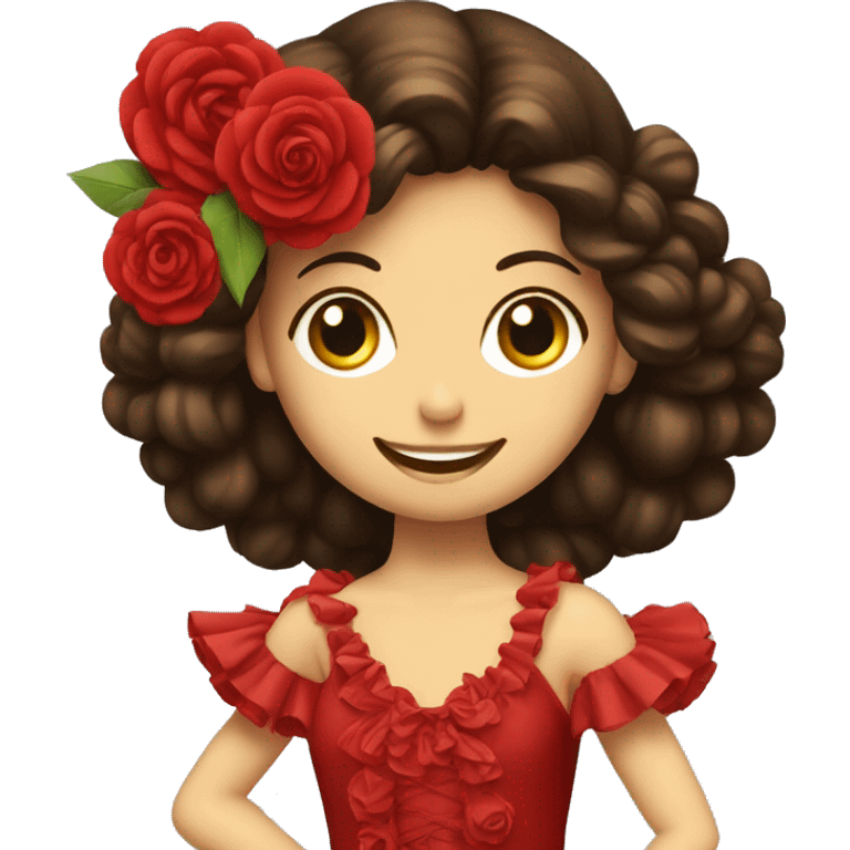 flamenco dancer smiley face type with castagnettes emoji