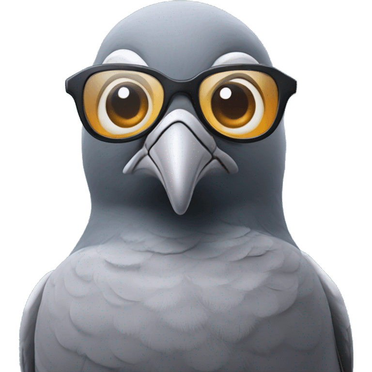 Pigeon avec des lunettes  emoji