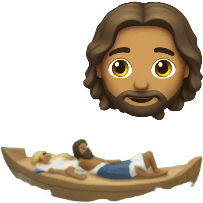 Jesus swimming at the beach emoji