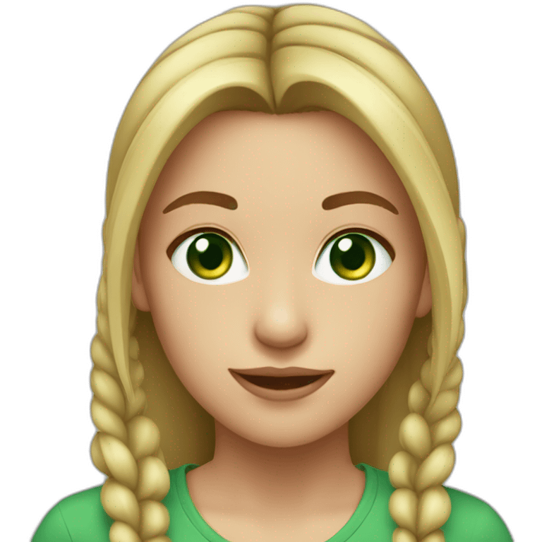 Girl with ponytail green eyes  emoji