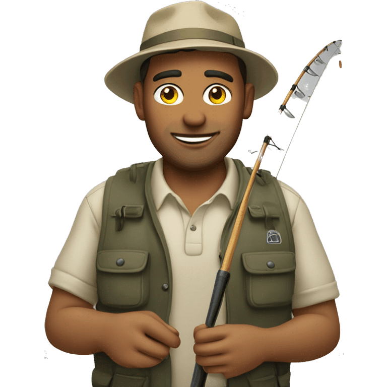 Handsome man fishing  emoji