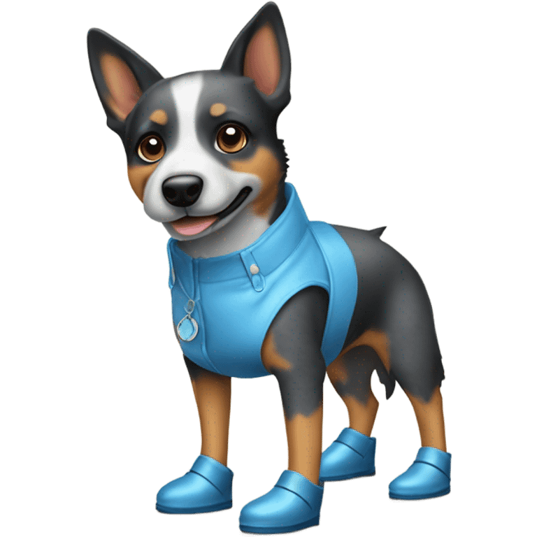 blue heeler wearing blue heels emoji