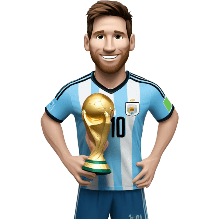 Messi with World Cup trophy  emoji