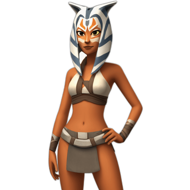 Sexy Ahsoka Tano (portrait, front facing) bikini (small horns) (clone wars season 7) emoji