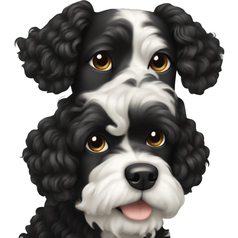 Dog bolonka schwarz weiß locken emoji