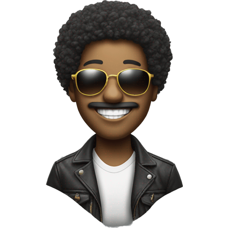 Smile with sun glasses and afro hair emoji