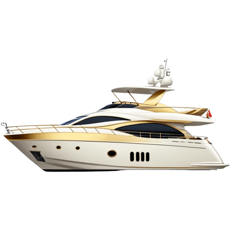 Luxury Yacht - Azimut 72 (Model Year: 2020) (Iconic colour: White with gold trim) emoji