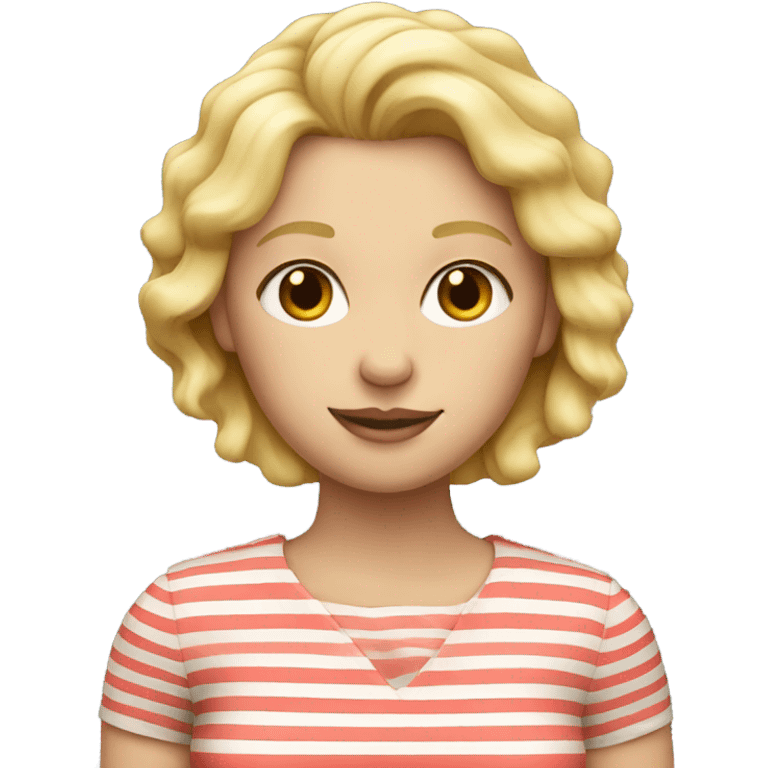 Blonde lady in striped top emoji