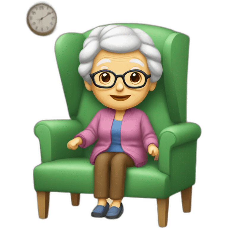 Grandmere sur un foteuil emoji