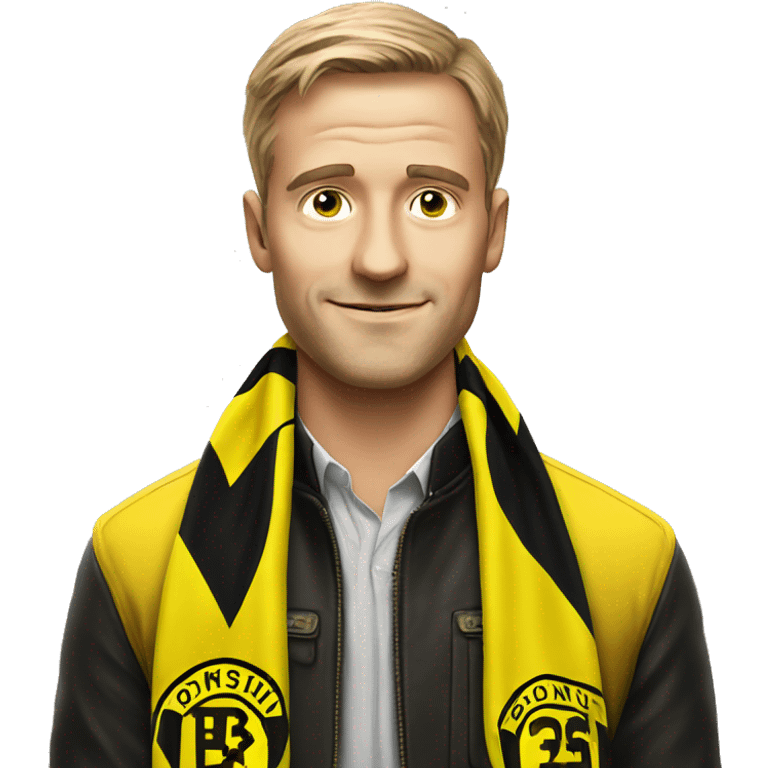 Man wearing a Borussia Dortmund scarf  emoji