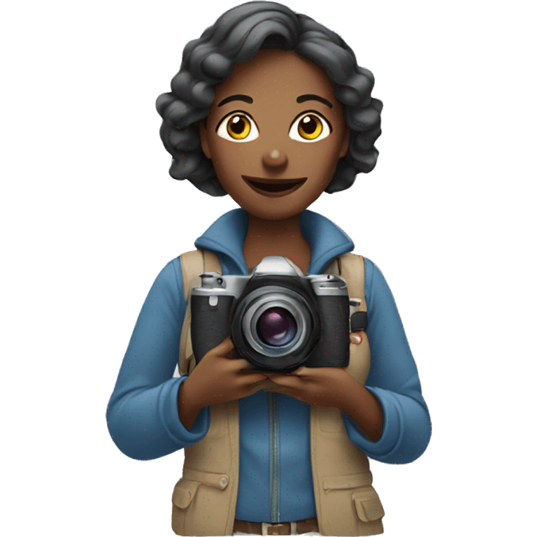 Woman with camera emoji