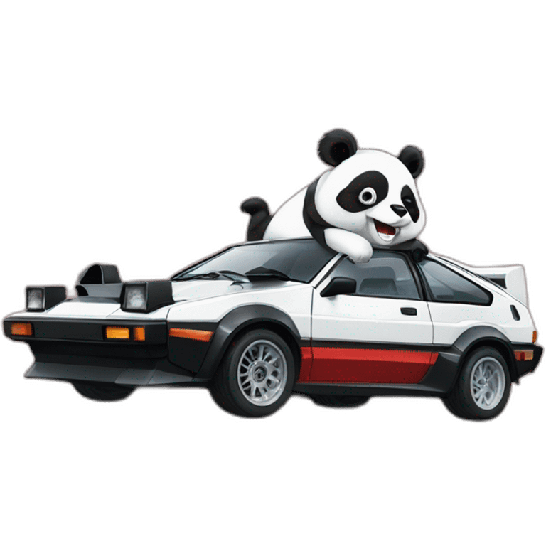 Trueno ae86 panda riding a panda emoji