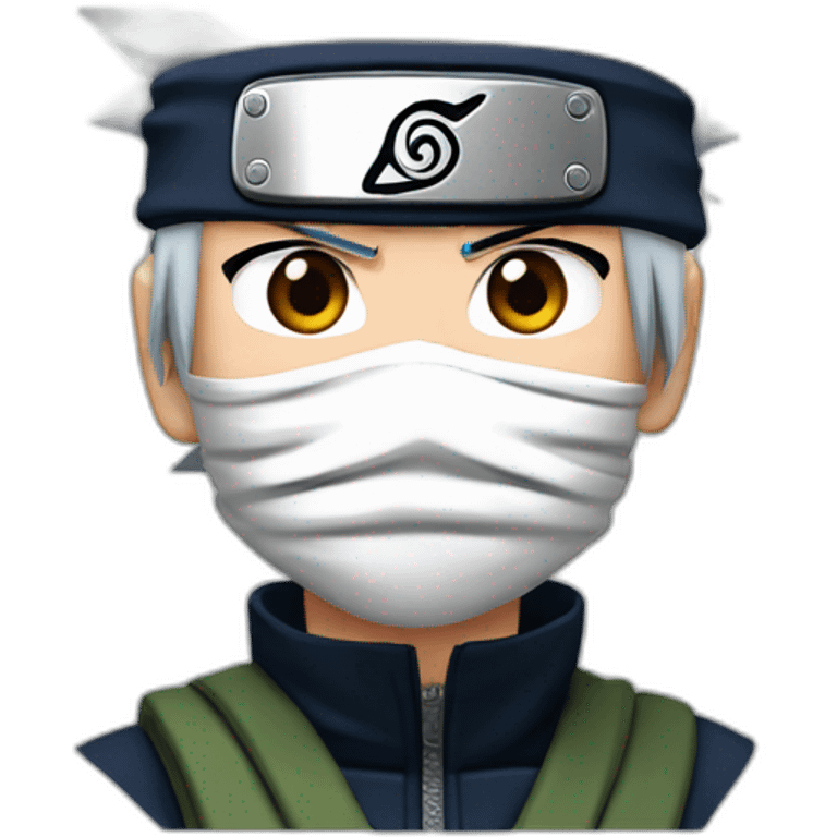 Naruto y Kakashi pelo blanco emoji