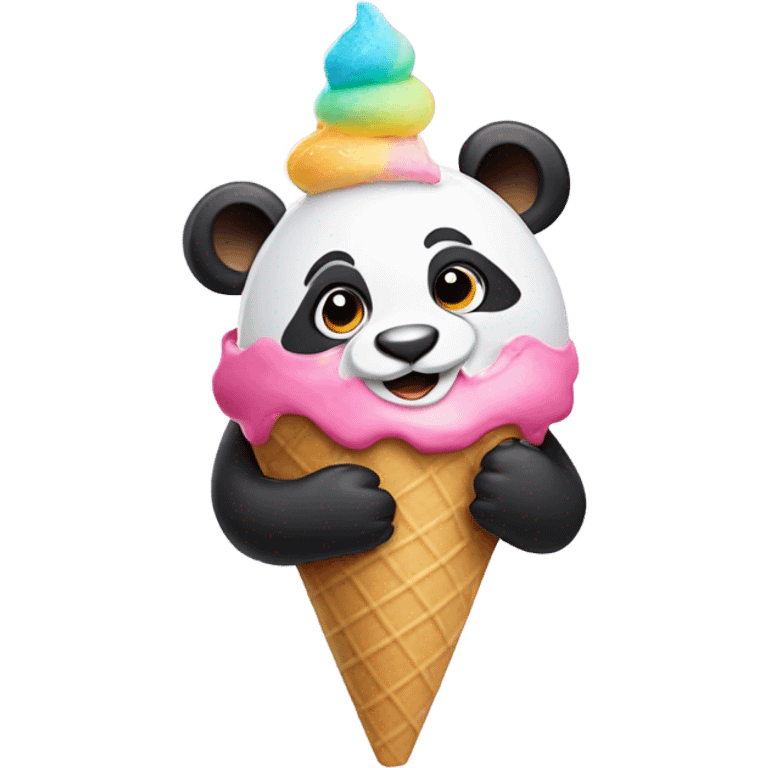 Panda eating ice cream emoji