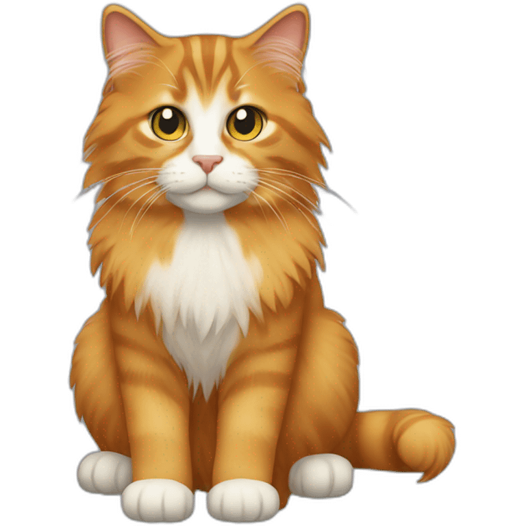 Ginger siberian cat emoji