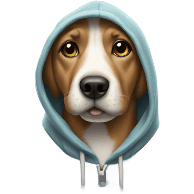 Dog wearing a hoodie emoji