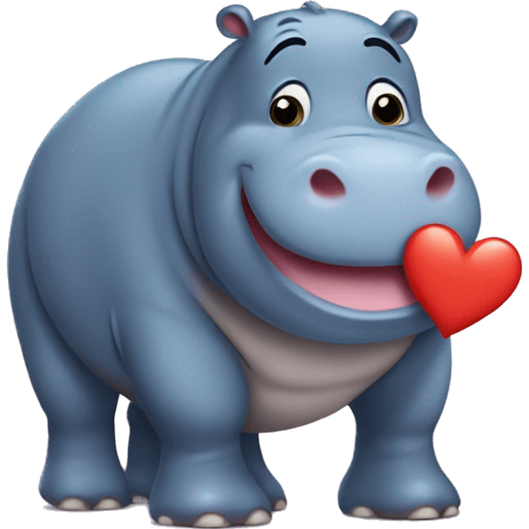 Hippo saying I love you  emoji