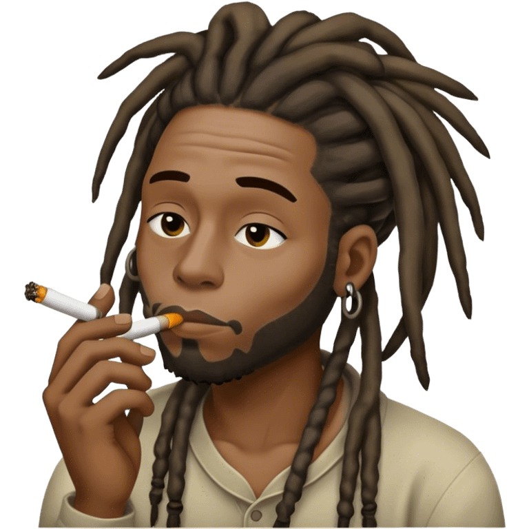 Guy with dreads smoking  emoji