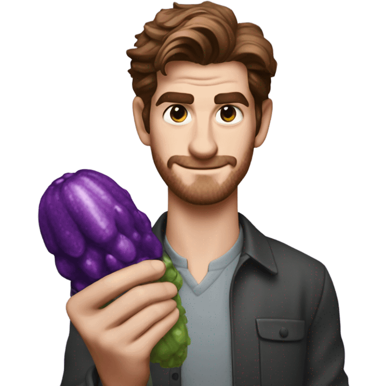 andrew garfield with purple pickle emoji