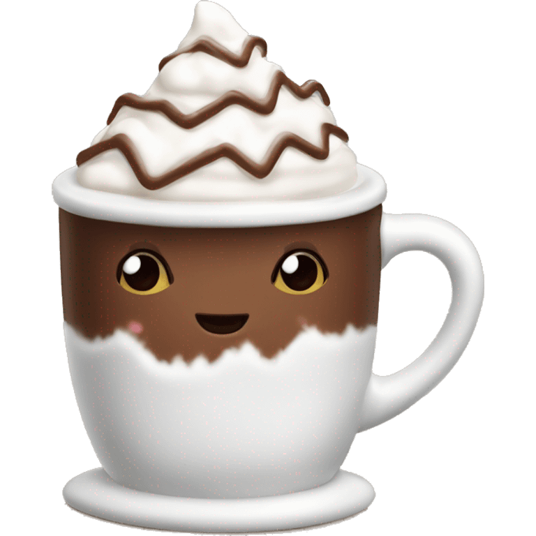 christmas hot chocolate with whip cream emoji