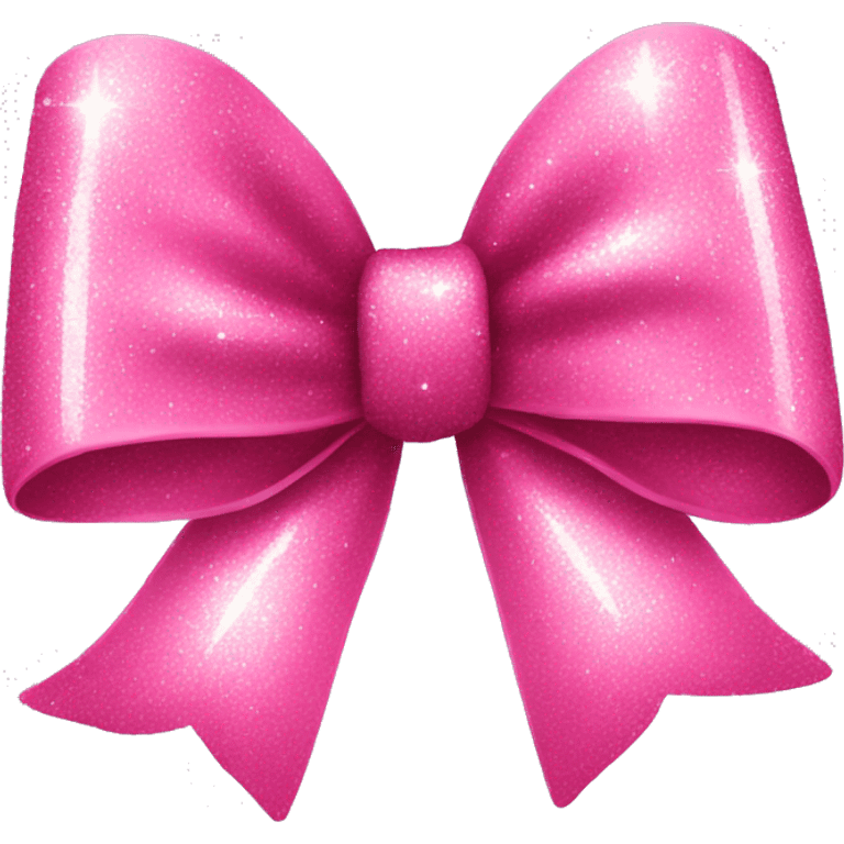 Pink bow with glitter emoji